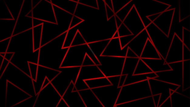 Abstract dark background of intersecting triangles in red colors