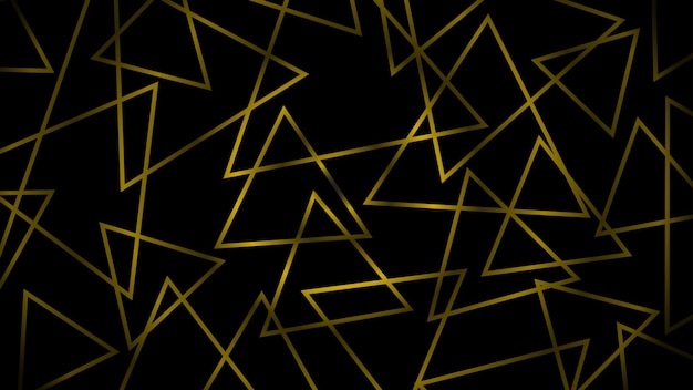 Abstract dark background of intersecting triangles in yellow colors