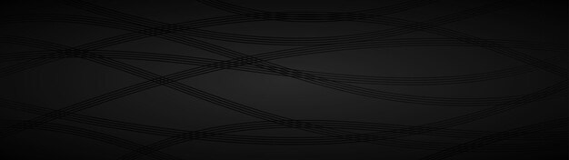 Abstract dark background of wavy intertwining lines in black and gray colors