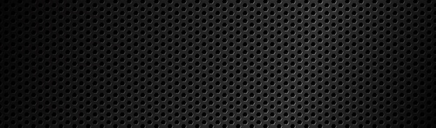 Vector abstract dark black geometric hexagonal mesh material header technology banner with blank space