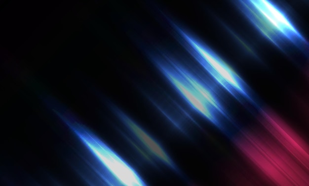 Abstract dark blue background with colorful diagonal glowing lines and rays