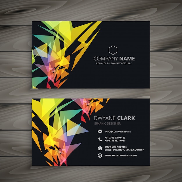 Vector abstract dark business card design