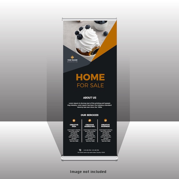 Abstract dark business rollup standee banner