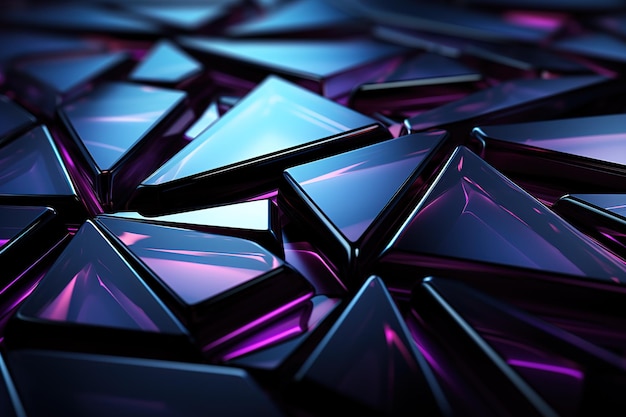 Abstract dark geometric with neon glow background Simple background Wallpaper design3d rendering