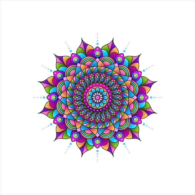 Abstract decorative colorful mandala on white background