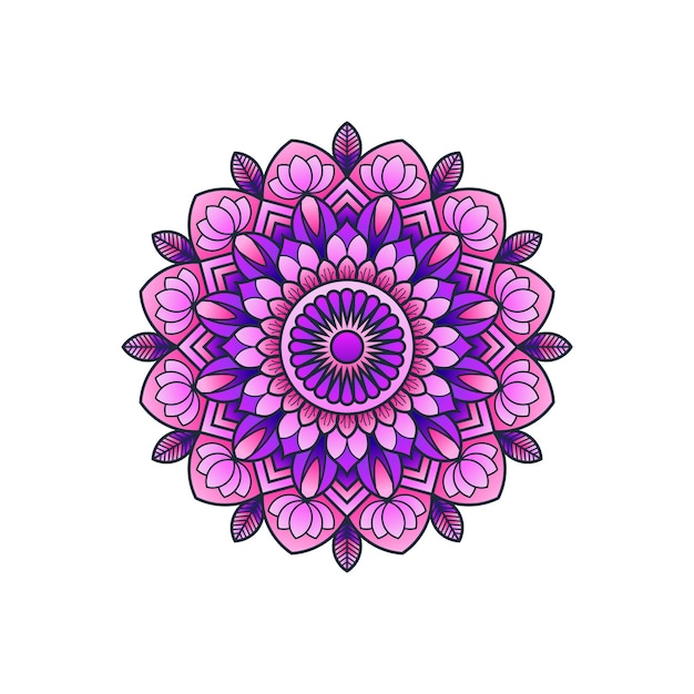 Abstract decorative colorful mandala on white background