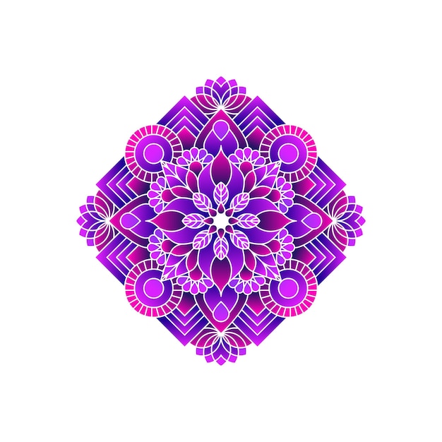 Abstract decorative colorful mandala on white background