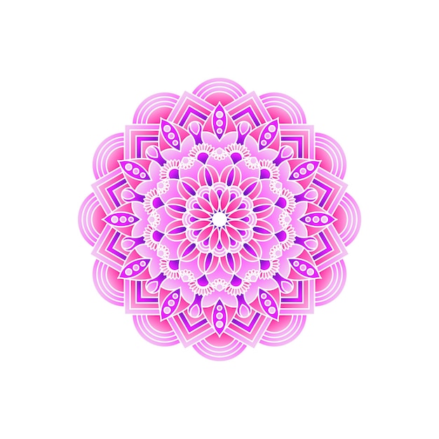 Abstract decorative colorful mandala on white background