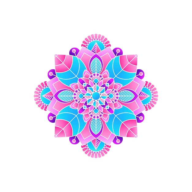 Abstract decorative colorful mandala on white background