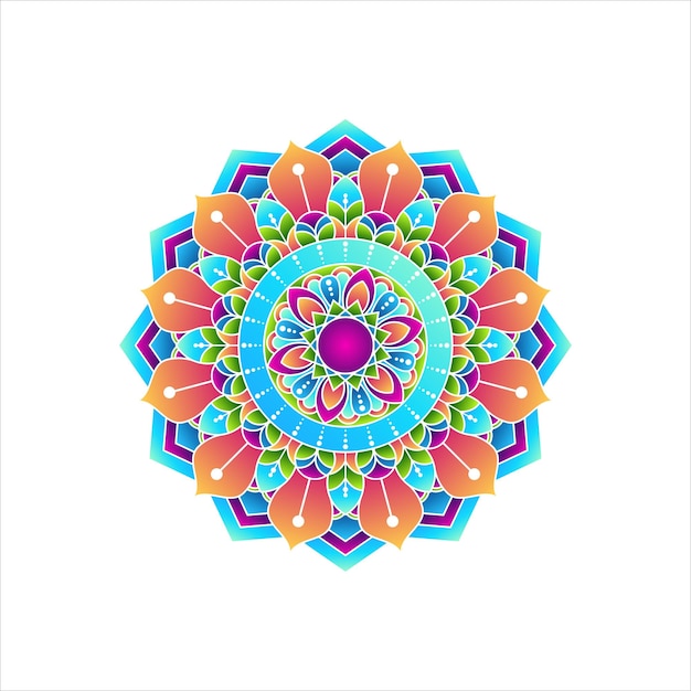 Abstract decorative mandala colorful on white background