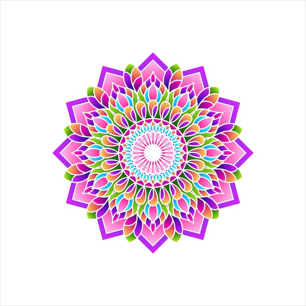 Abstract decorative mandala colorful on white background