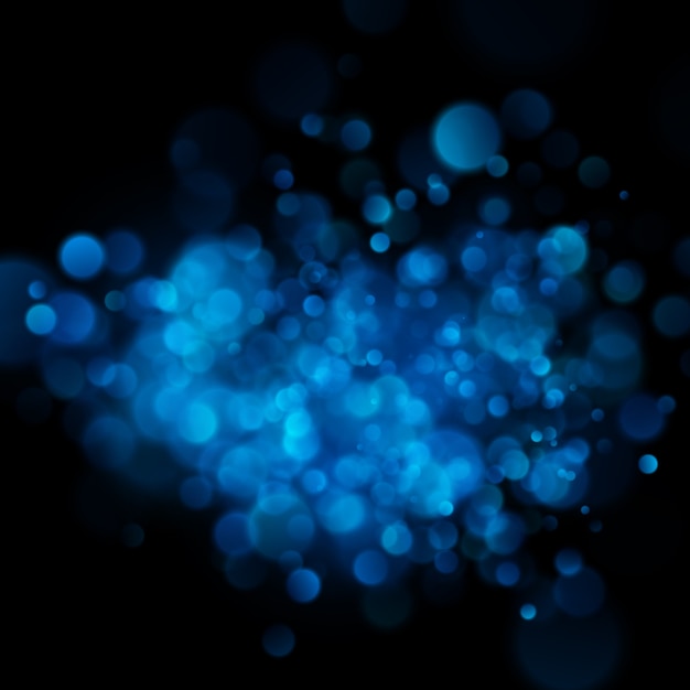 Abstract defocused circular blue bokeh