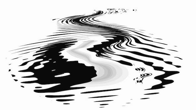 Vector abstract deformed vector black and white figure chaos art