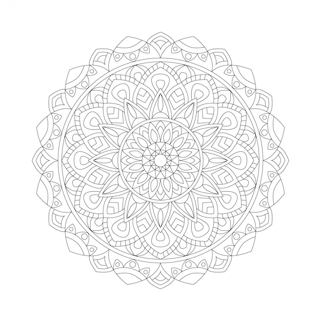 Abstract design black white element. Round mandala in vector. Graphic template for your design. Circular pattern