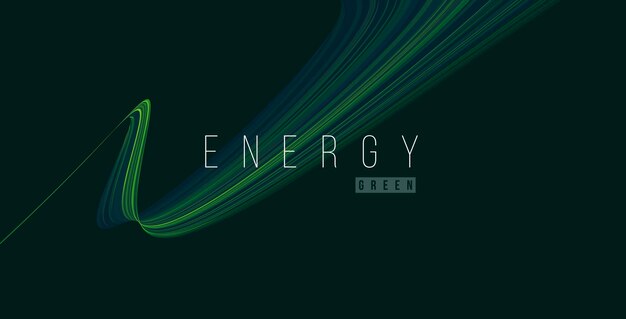 Abstract design element of green energy line texture stripe curve smooth fluid shape wallpaper