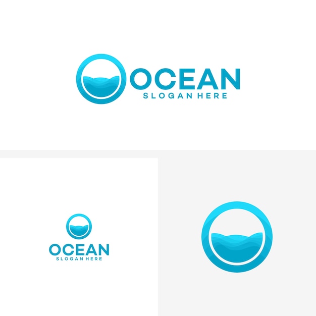 Abstract design of ocean logo with waves