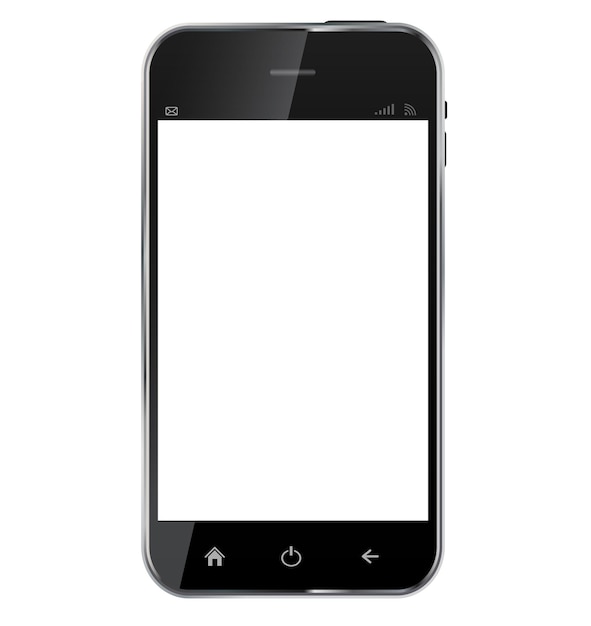 Abstract design realistic mobile phone with blank screen isolat