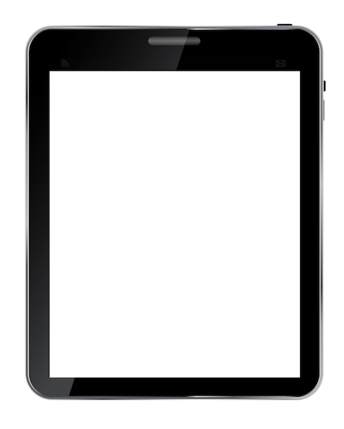 Abstract design realistic tablet with blank screen isolated on