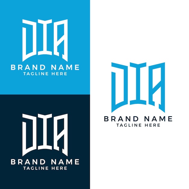 Abstract DIA letter logo set monogram design.