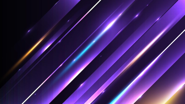 Abstract diagonal shape geometry purple neon light fast speed movement background