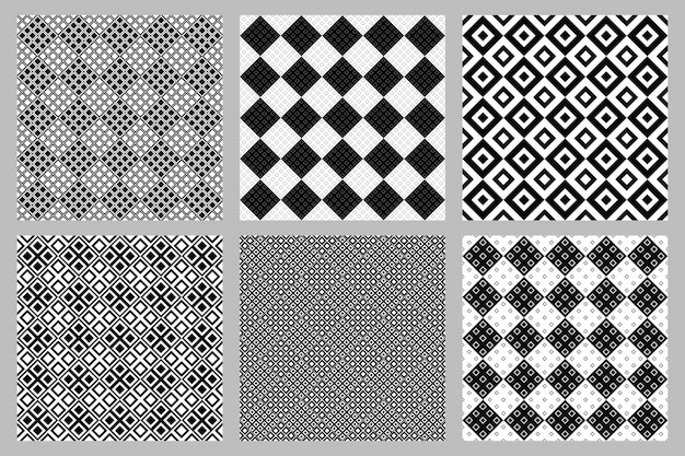 Abstract diagonal square pattern background set