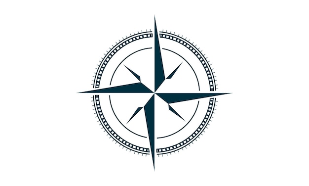 Abstract digital compass logo template