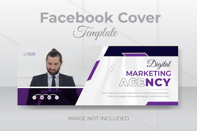 Abstract digital marketing agency online live Facebook web banner design template