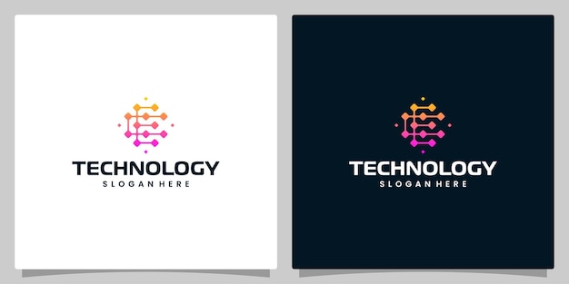 Abstract Digital technology logo design template with initial letter E and C graphic design illustration Symbol for tech internet system Artificial Intelligence and computer