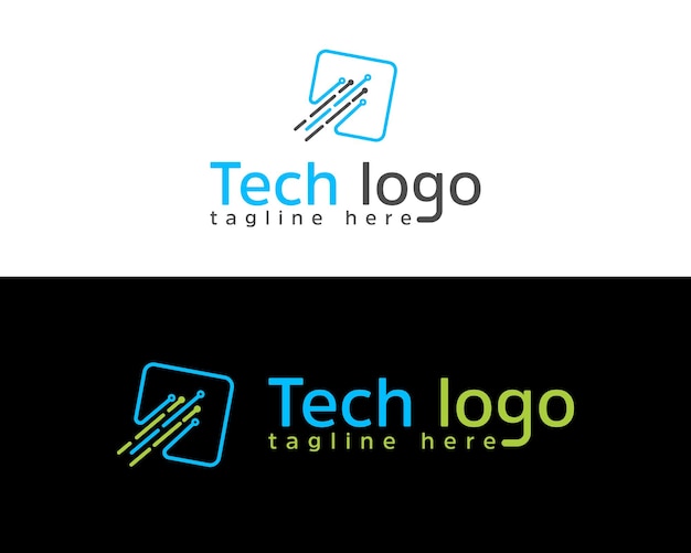 Abstract Digital technology logo design