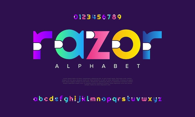 abstract digital technology logo font alphabet Minimal modern urban fonts for logo brand