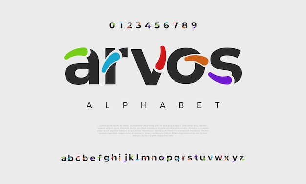 Vector abstract digital technology logo font alphabet minimal modern urban fonts for logo brand