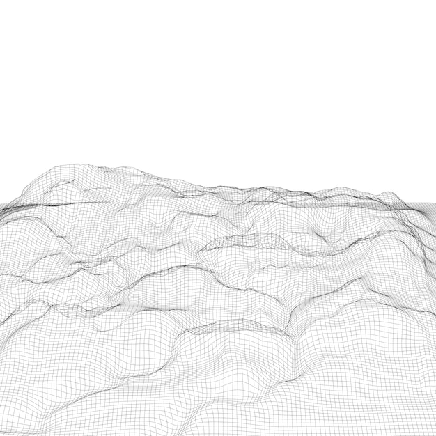 Abstract digital wireframe landscape background