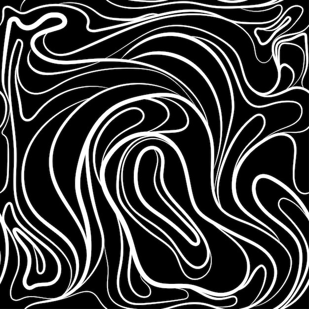 Abstract distorted lines texture with bold monochrome wavy stripes vector seamless pattern.