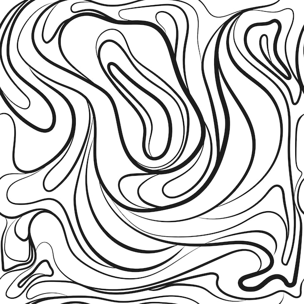 Abstract distorted lines texture with bold monochrome wavy stripes vector seamless pattern