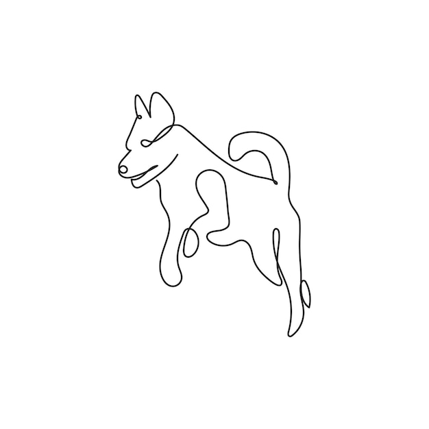 Abstract dog Continuous line drawing vector illustration