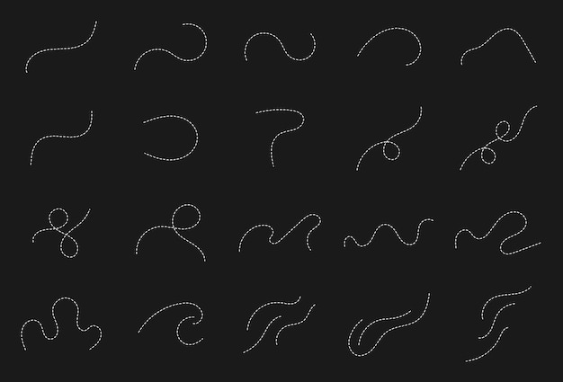 Abstract dot lines Hand Drawn Wavy Dotted Line Vector dotted lines illustration set