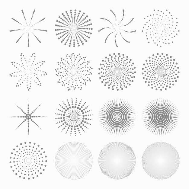 Abstract dot shapes vector set