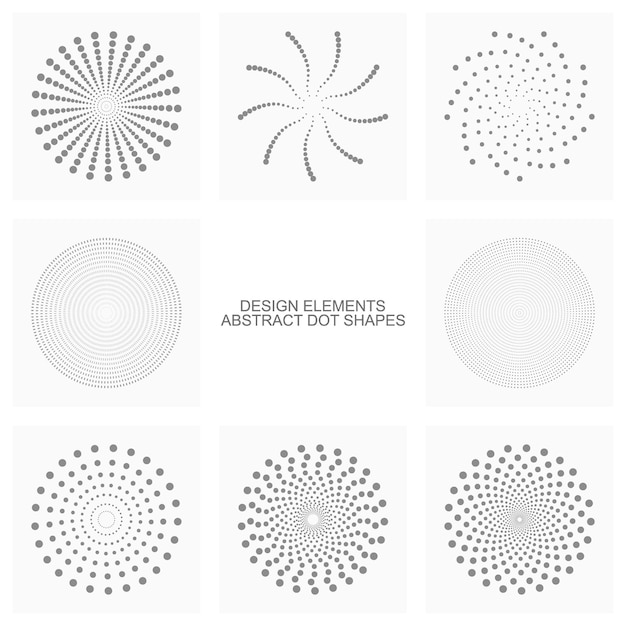 Abstract dot shapes vector set