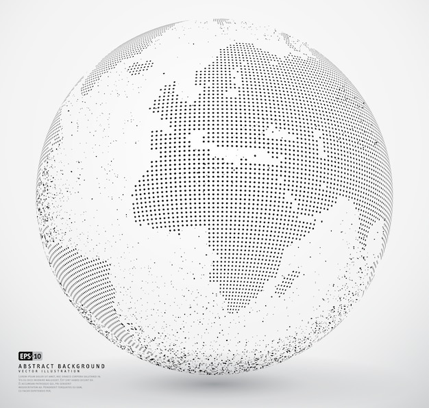 Abstract dotted globe earth