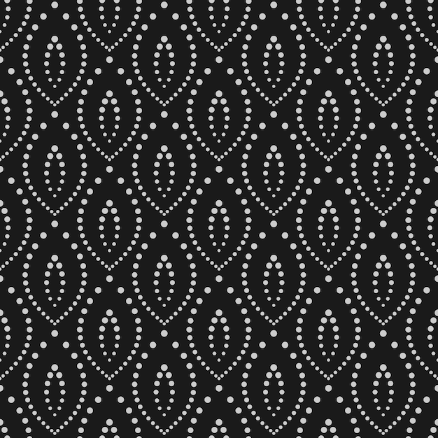 Abstract dotted textile pattern monochrome seamless vector background