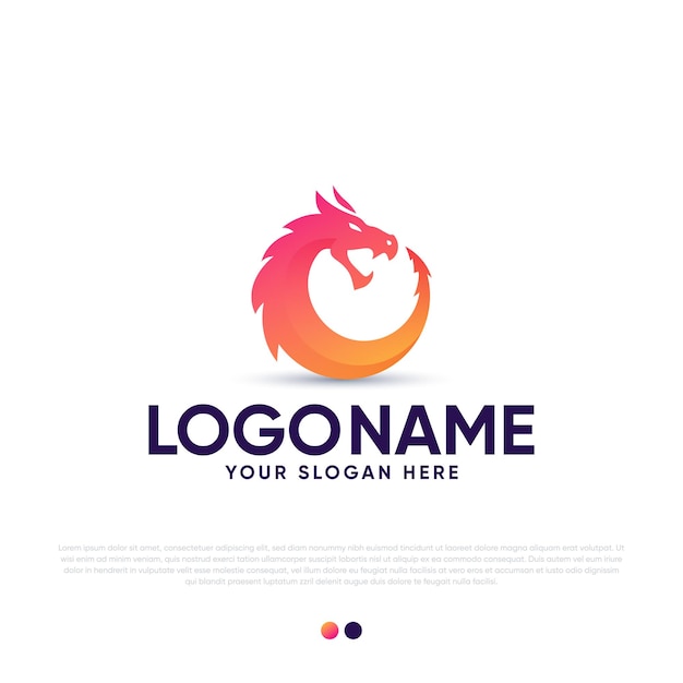 Abstract Dragon Logo Design Premium Vectore