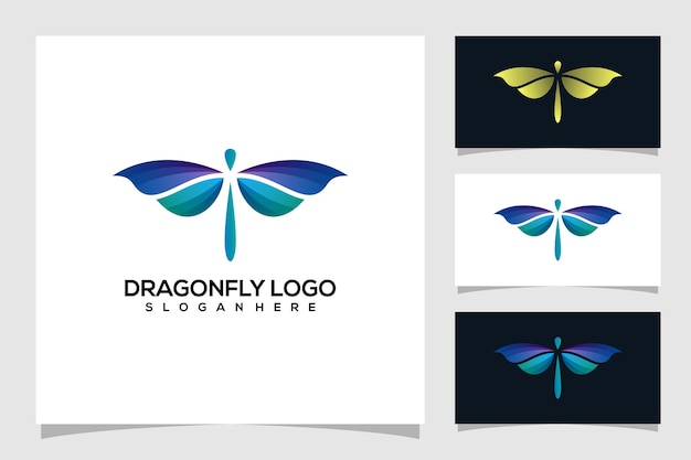 abstract dragonfly logo illustration