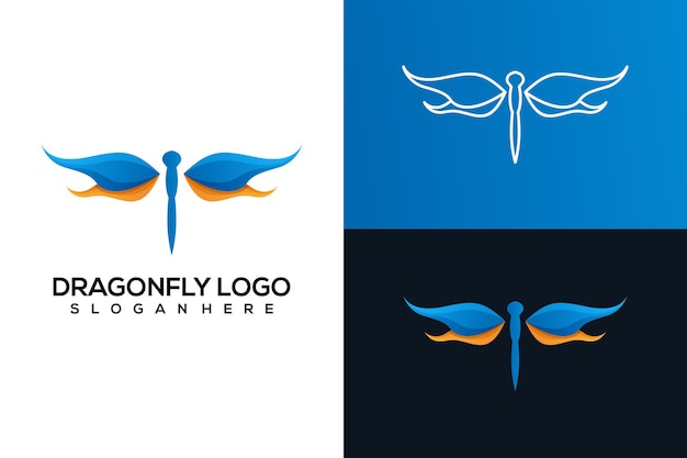 abstract dragonfly logo