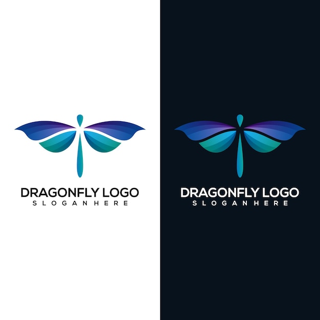 abstract dragonfly logo