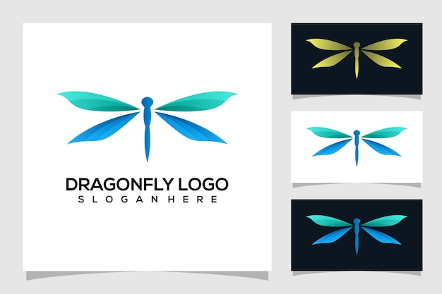 Abstract dragonfly logo