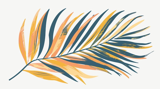 Vector abstract dry palm tree leaf illustration flat vector