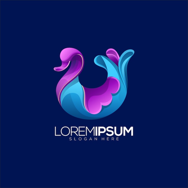 Abstract Duck Flower Premium Logo 