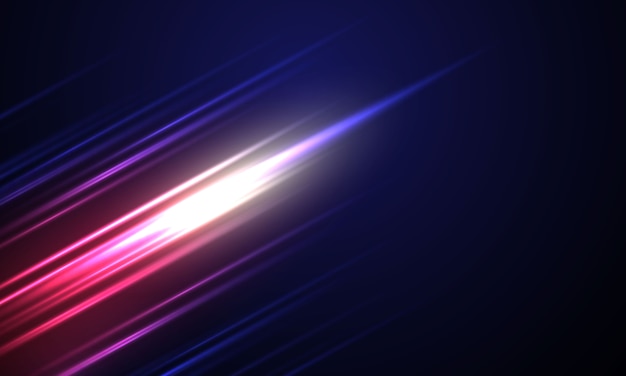 Abstract Dynamic blue background with light diagonal lines. Speed motion design Technology.