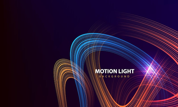 Abstract dynamic line motion effect on dark background