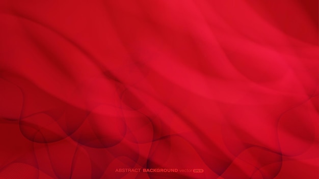 Abstract dynamic wave and lines flow on red background